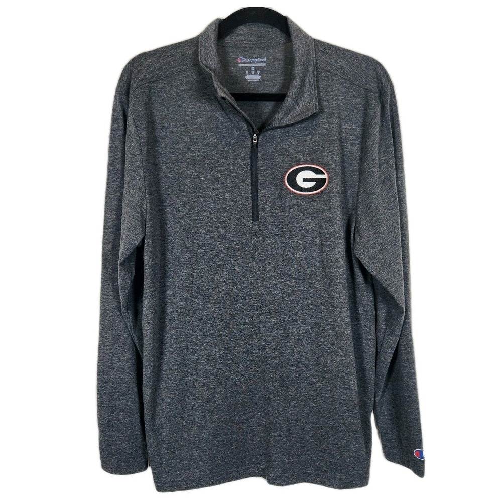 Georgia Bulldogs Womens Gray Long Sleeve Shirt 1/4 Zip Pullover NCAA Football M - Picture 5 of 8